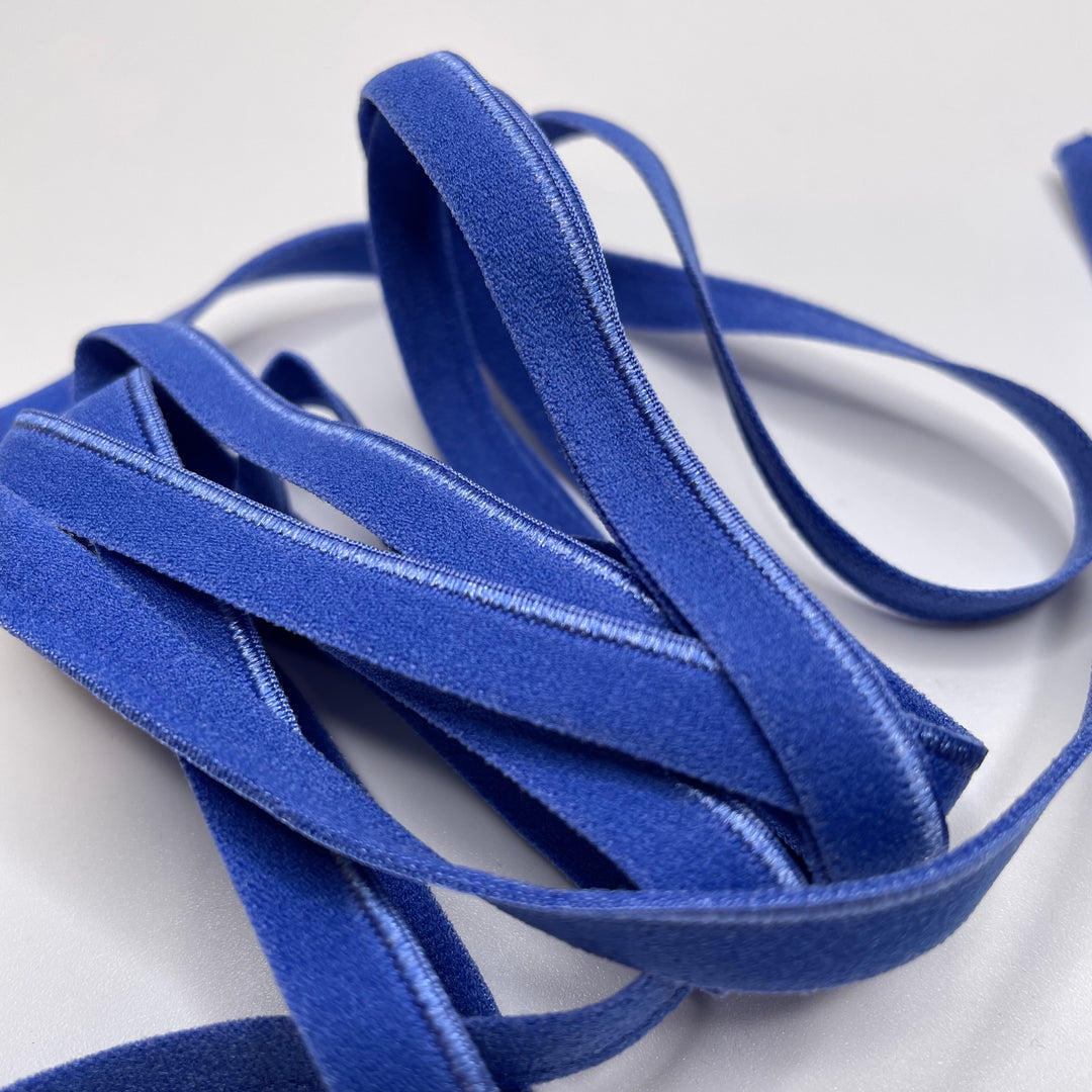 ¼" Plush Piped Edge Elastic - Cobalt - 1M
