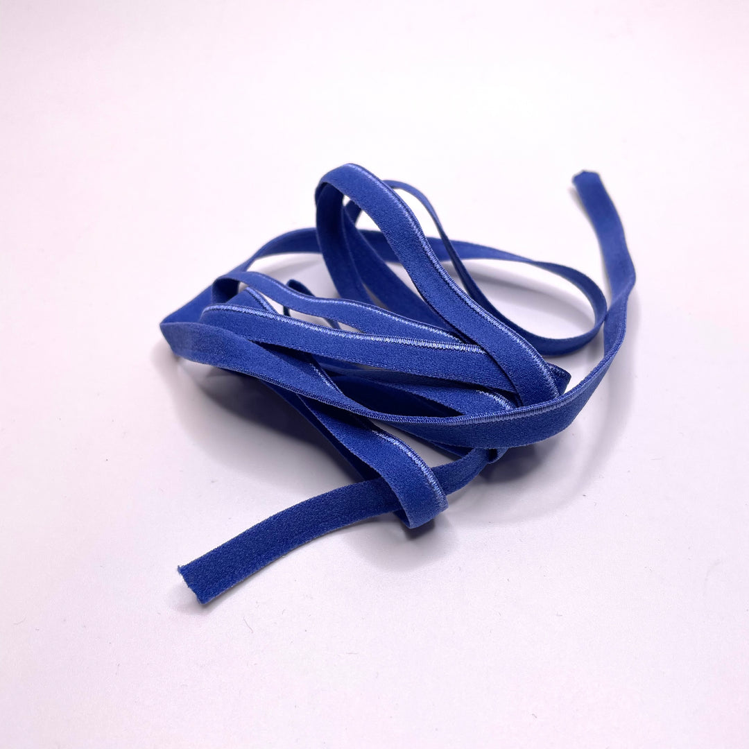 ¼" Plush Piped Edge Elastic - Cobalt - 1M