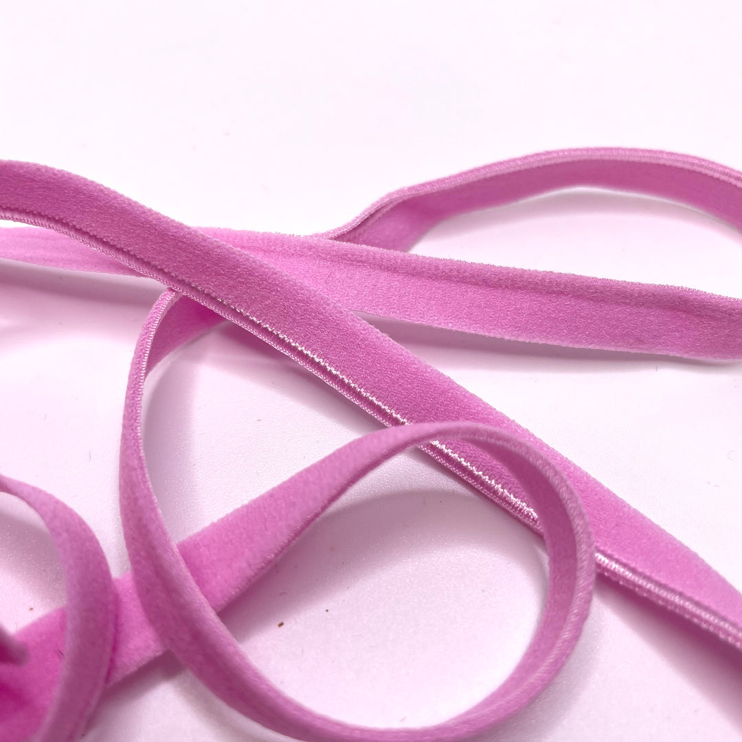 ¼" Plush Piped Egde Elastic - Pink - 1M