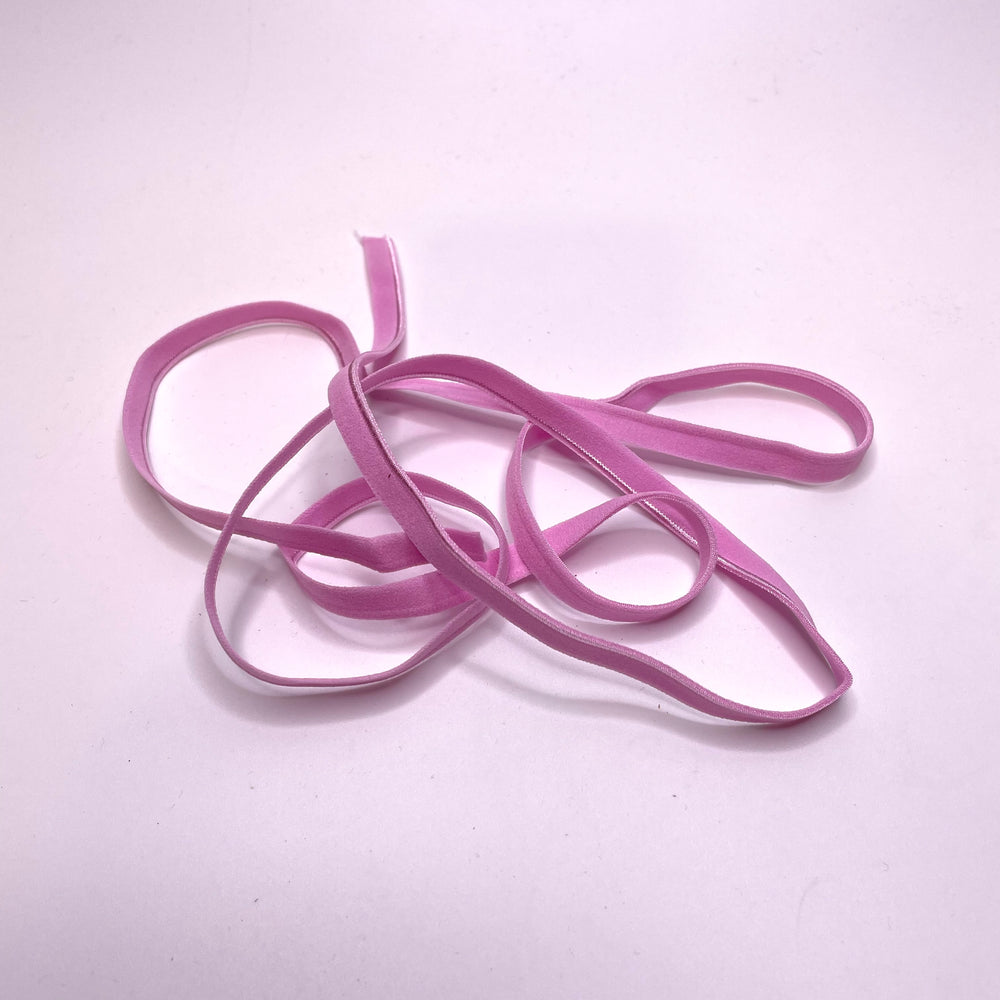 ¼" Plush Piped Egde Elastic - Pink - 1M
