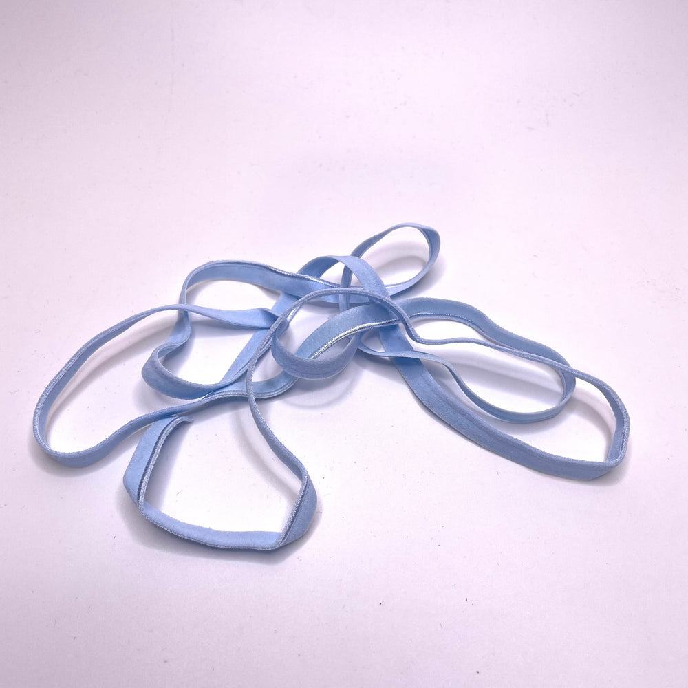 ¼" Plush Piped Egde Elastic - Light Sky Blue - 1M