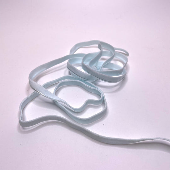 ¼" Plush Piped Egde Elastic - Ice Blue - 1M