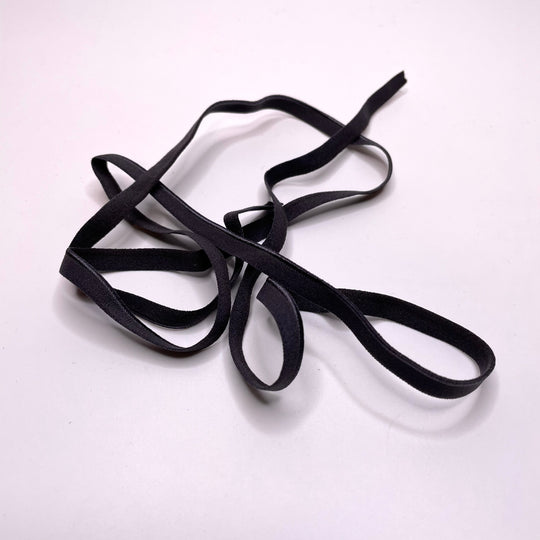 ¼" Plush Piped Egde Elastic - Charcoal - 1M