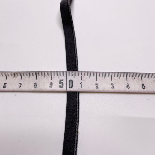 ¼" Plush Piped Egde Elastic - Charcoal - 1M