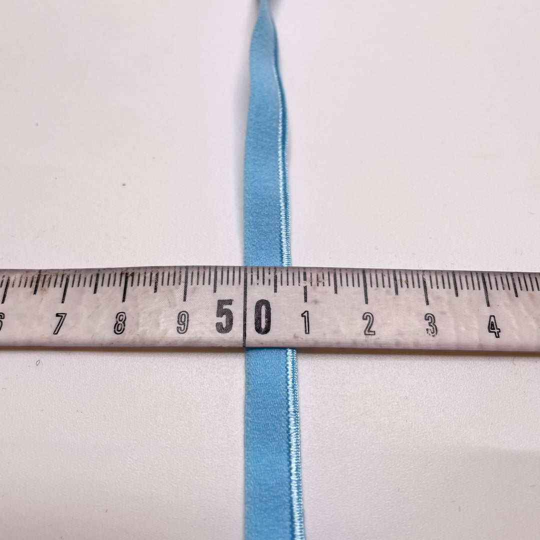 ¼" Plush Piped Egde Elastic - Light Aqua - 1M