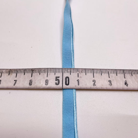 ¼" Plush Piped Egde Elastic - Light Aqua - 1M