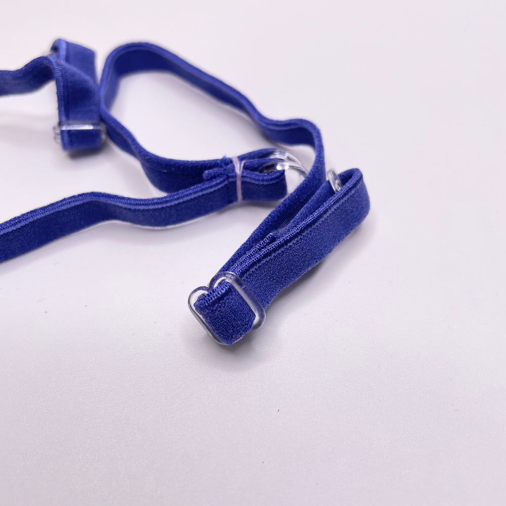 ¼" Plush Piped Edge Pre Made Bra Strap Elastic - Royal Blue - 11M 2 Pack Elastic