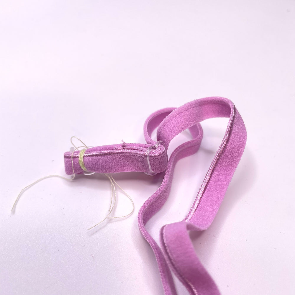 ¼" Plush Piped Edge Pre Made Bra Strap Elastic - Orchid Pink - 8M 2 Pack Elastic