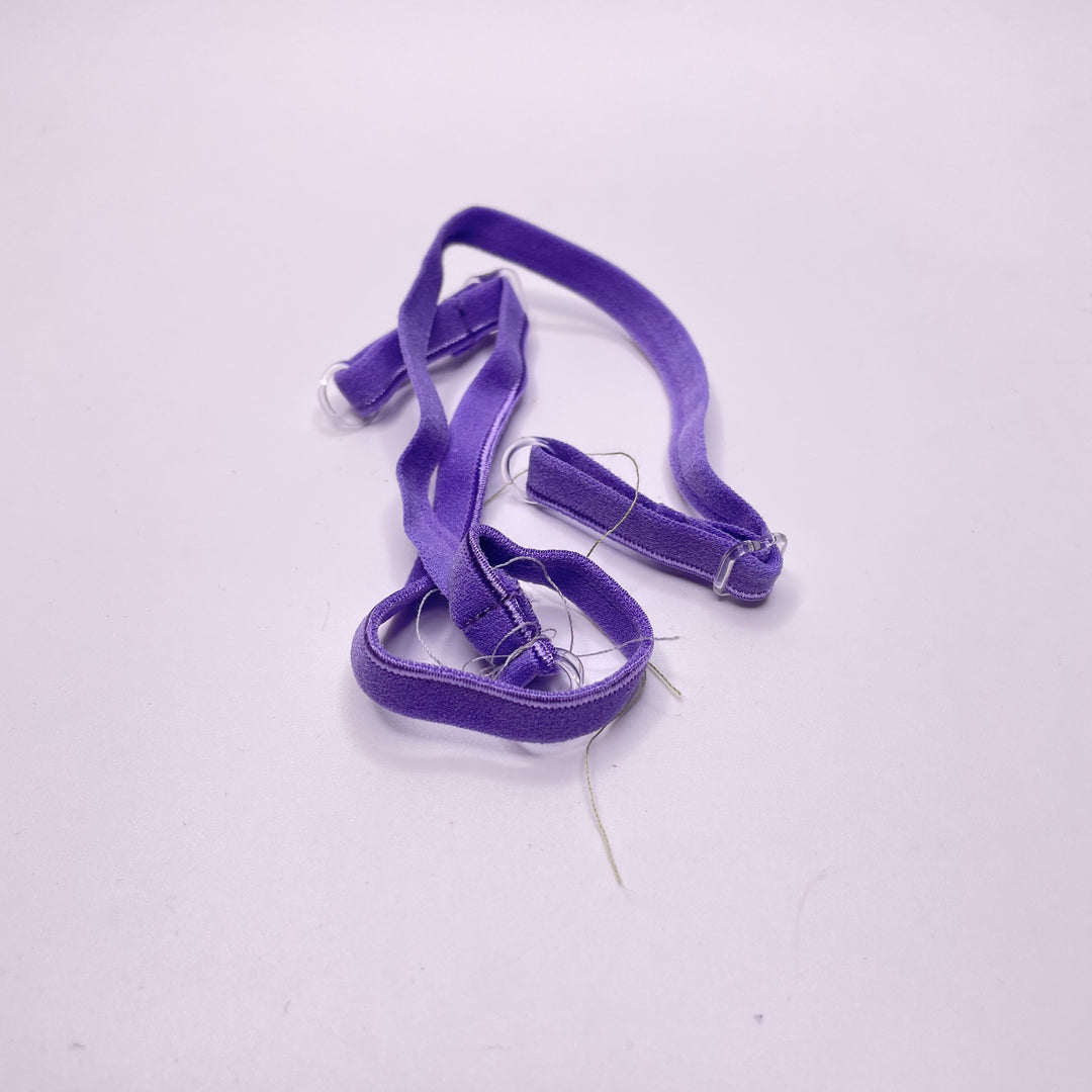 ¼" Plush Piped Edge Pre Made Bra Strap Elastic - Felicity Purple - 2M 2 Pack Elastic
