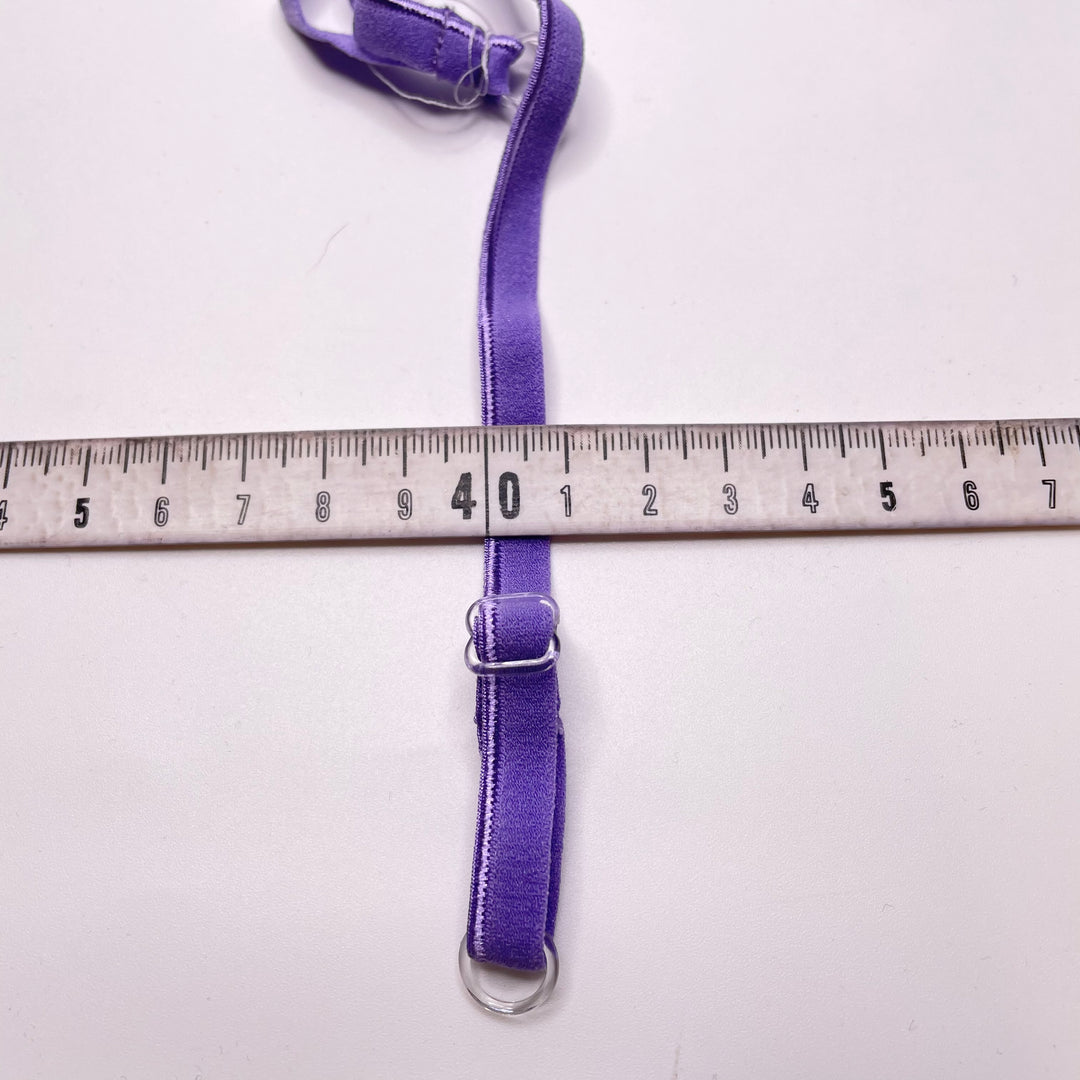 ¼" Plush Piped Edge Pre Made Bra Strap Elastic - Felicity Purple - 2M 2 Pack Elastic