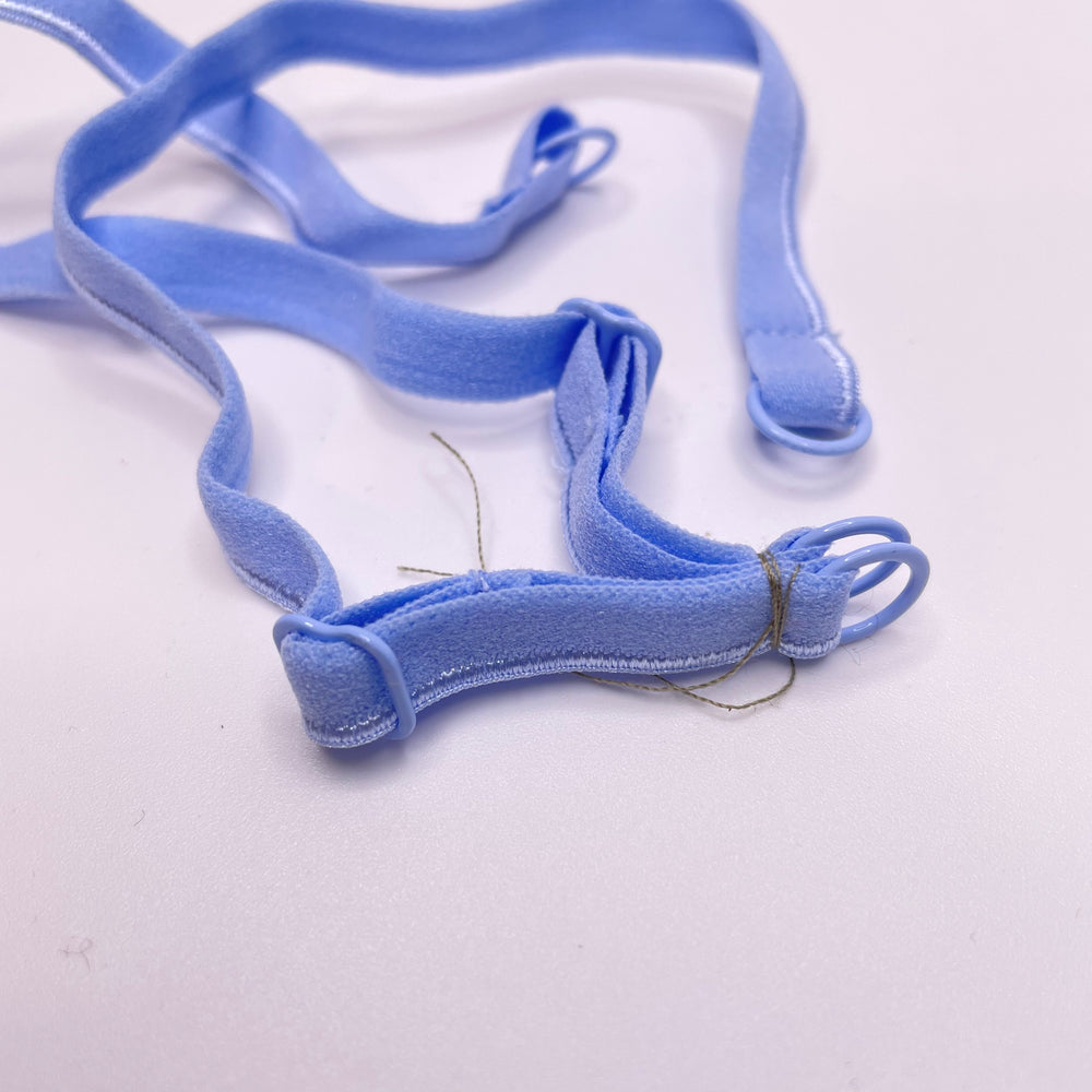 ¼" Plush Piped Edge Pre Made Bra Strap Elastic - Marina Blue - 2M 2 Pack Elastic