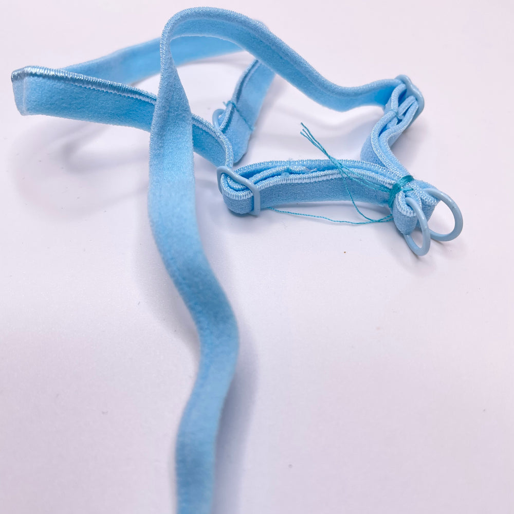 ¼" Plush Piped Edge Pre Made Bra Straps Elastic - French Blue - 2M 2 Pack Elastic