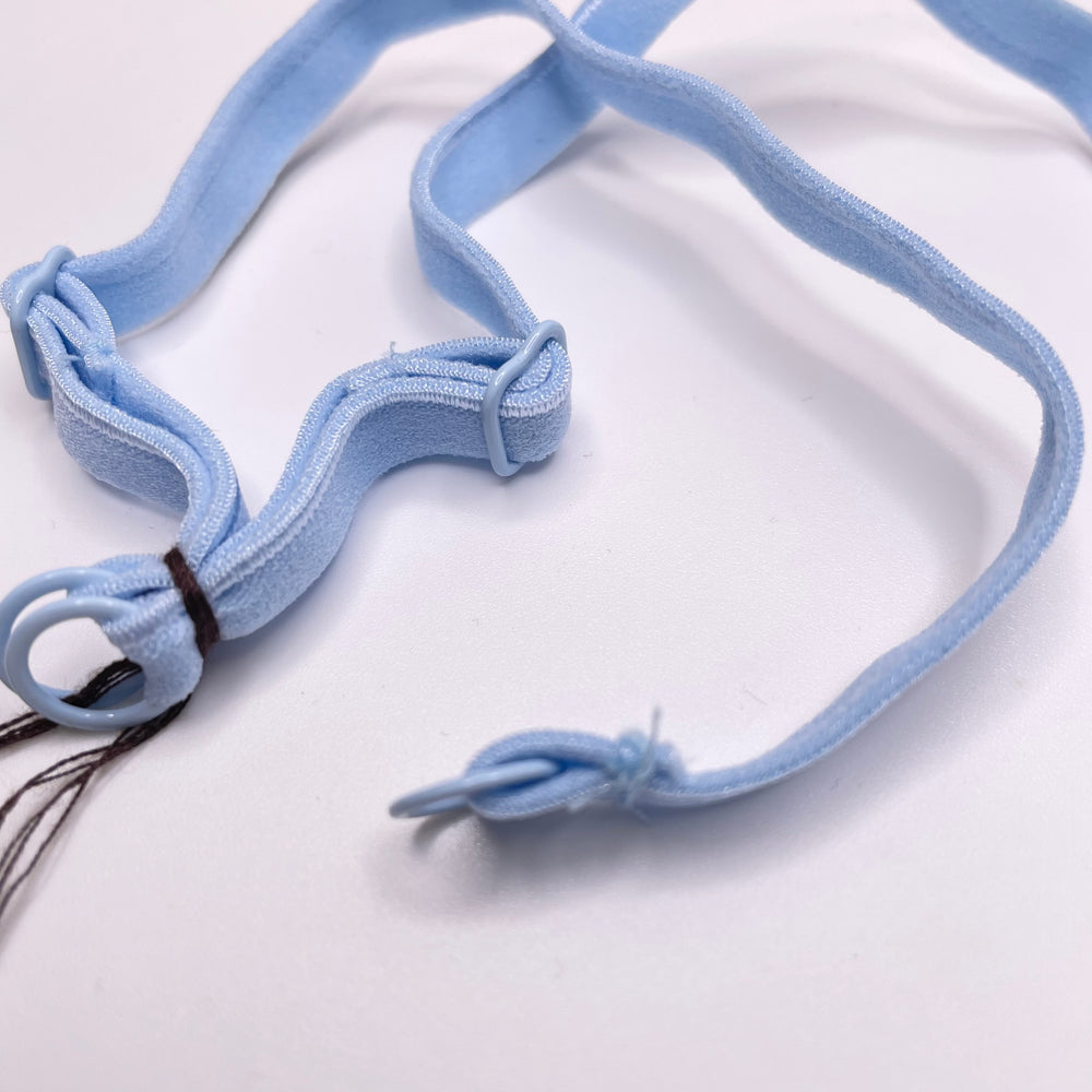 ¼" Plush Piped Edge Pre Made Bra Straps Elastic - Coastal Blue - 1M 2 Pack Elastic