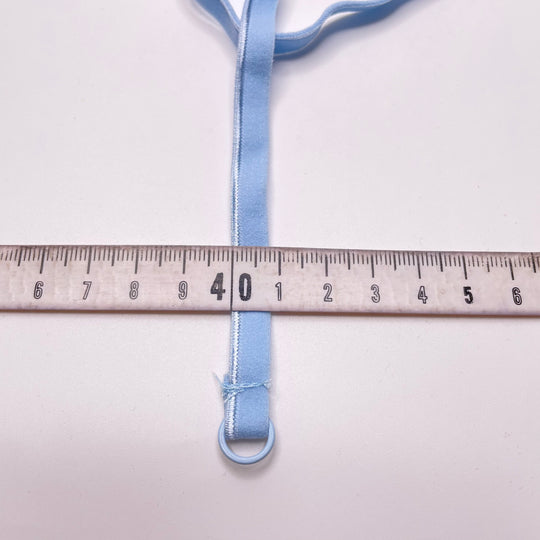 ¼" Plush Piped Edge Pre Made Bra Straps Elastic - Coastal Blue - 1M 2 Pack Elastic