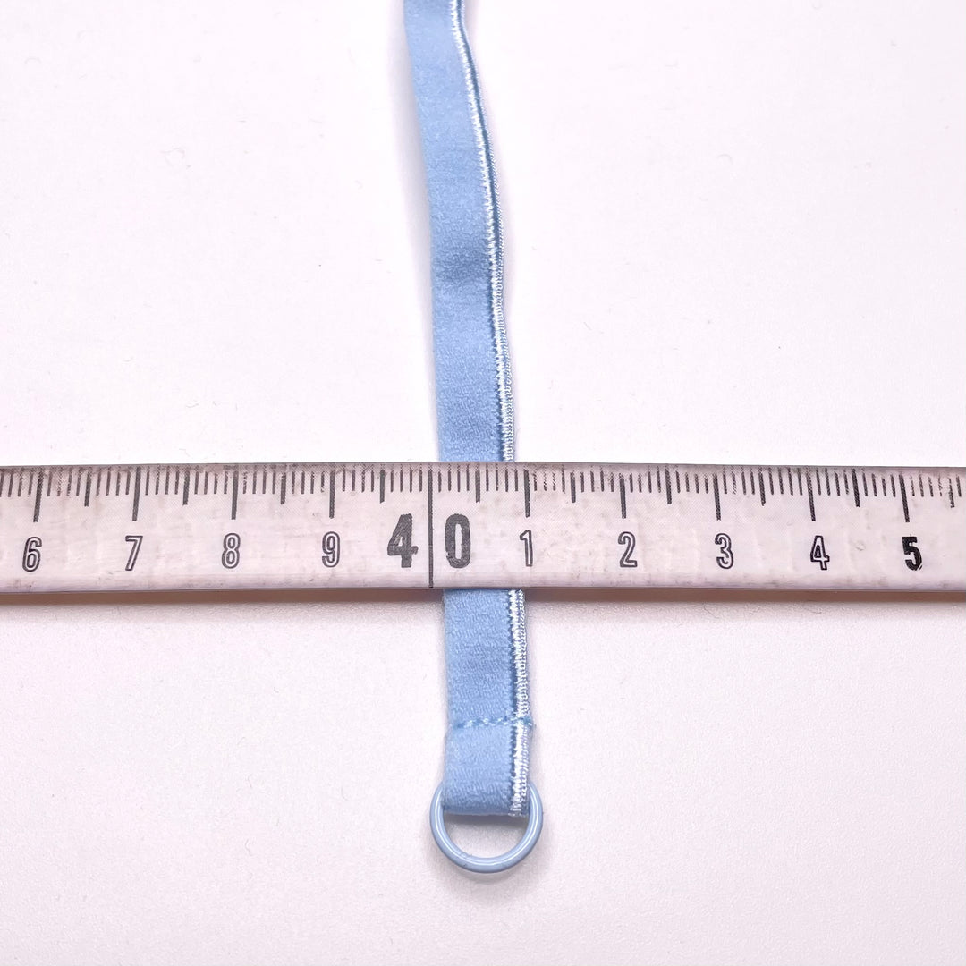 ¼" Plush Piped Edge Pre Made Bra Straps Elastic - Blue Tint - 1M 2 Pack Elastic