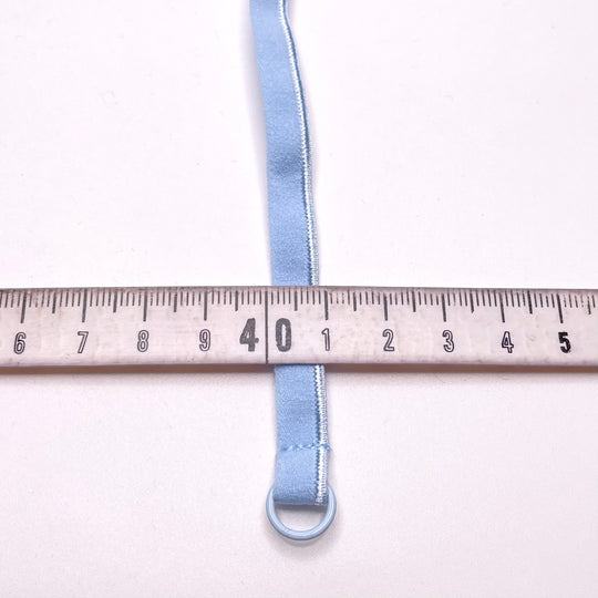 ¼" Plush Piped Edge Pre Made Bra Straps Elastic - Blue Tint - 1M 2 Pack Elastic