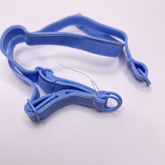 ¼" Plush Piped Edge Pre Made Bra Straps Elastic - Pacific Blue - 1M 2 Pack Elastic