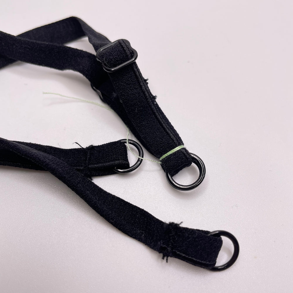 ¼" Plush Piped Edge Pre Made Bra Straps Elastic - Black - 1M 2 Pack Elastic