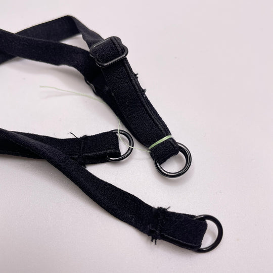 ¼" Plush Piped Edge Pre Made Bra Straps Elastic - Black - 1M 2 Pack Elastic