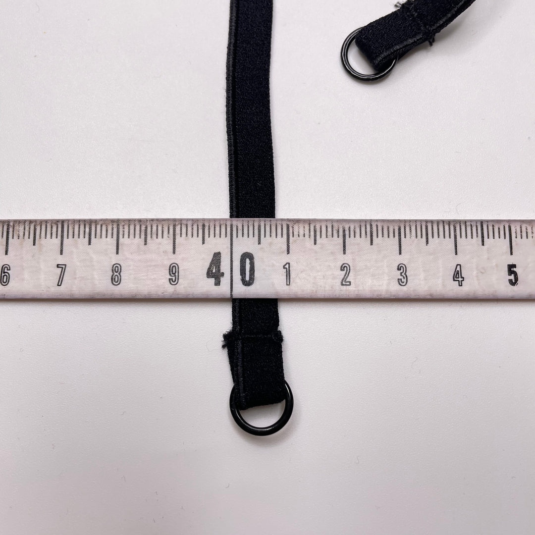 ¼" Plush Piped Edge Pre Made Bra Straps Elastic - Black - 1M 2 Pack Elastic