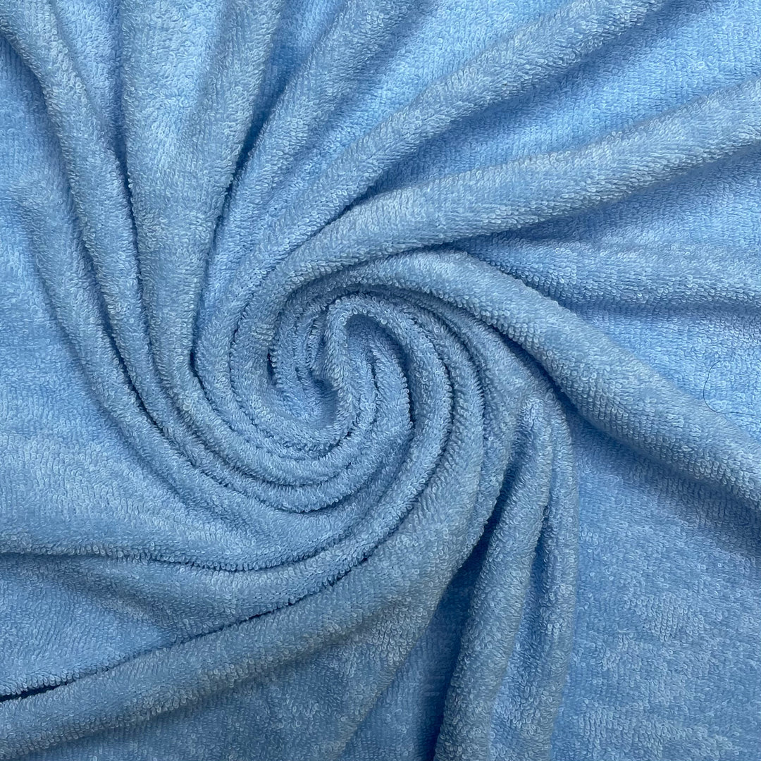 Hoody Wrap - Terry Towel Cotton Knit - Light Blue - 1.2M Bundle - FABCYCLE Deadstock and Sustainble Fabrics and Sewing Supplies (6621362028657)