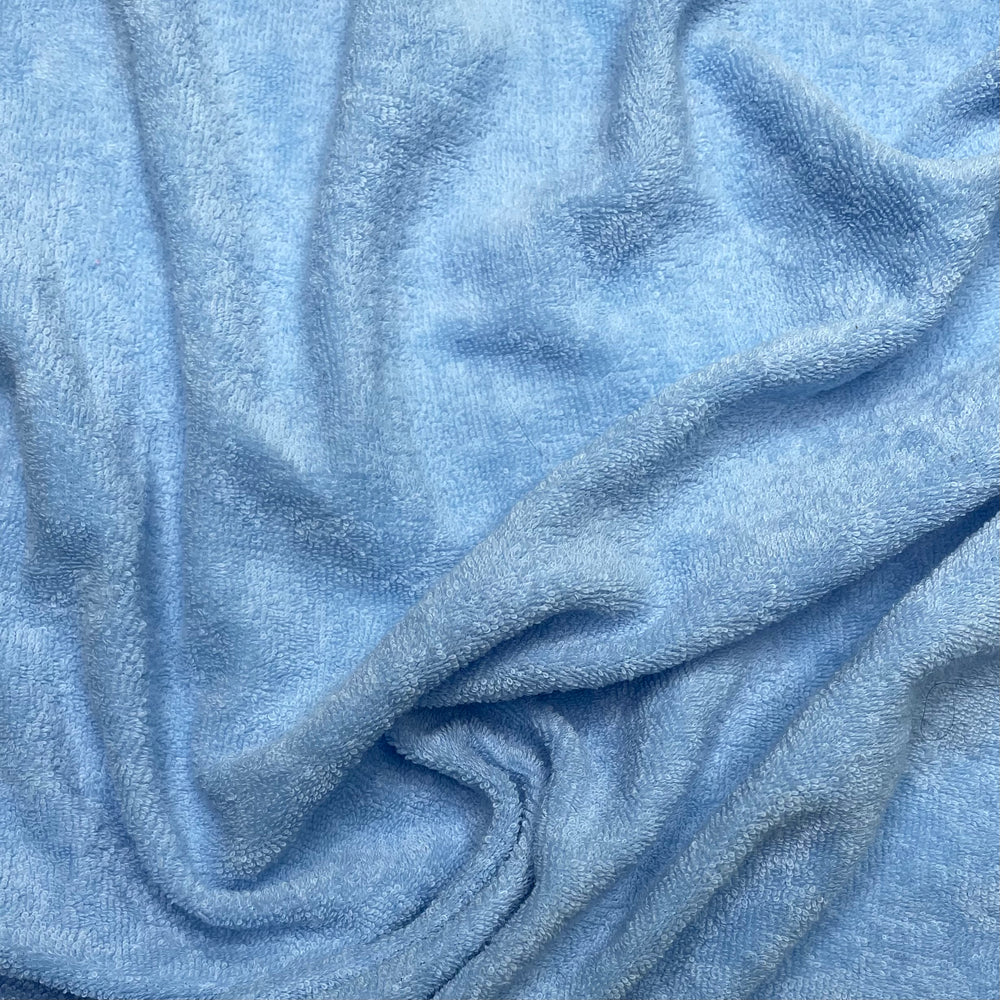 Hoody Wrap - Terry Towel Cotton Knit - Light Blue - 1.2M Bundle - FABCYCLE Deadstock and Sustainble Fabrics and Sewing Supplies (6621362028657)