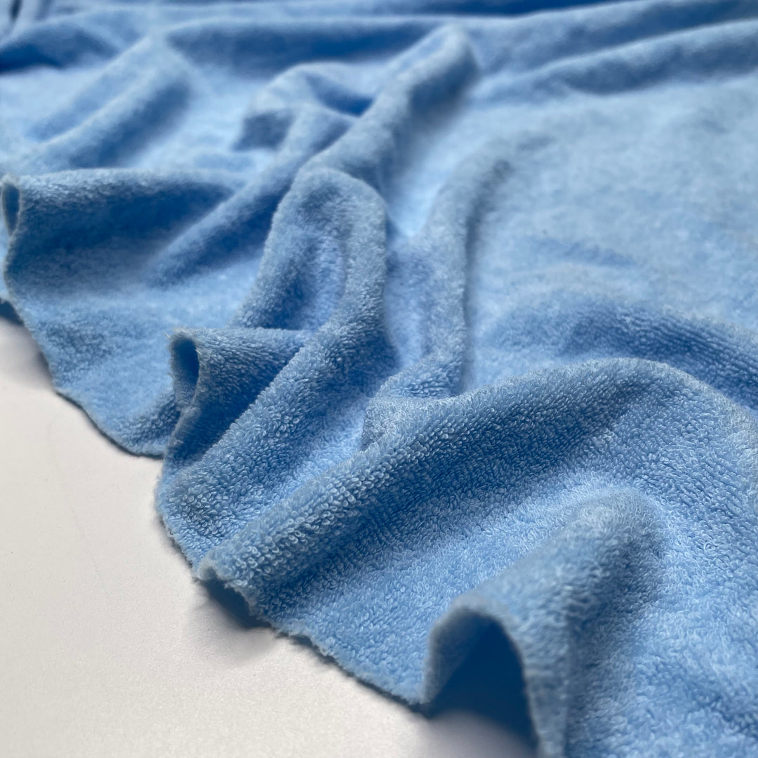 Hoody Wrap - Terry Towel Cotton Knit - Light Blue - 1.2M Bundle - FABCYCLE Deadstock and Sustainble Fabrics and Sewing Supplies (6621362028657)