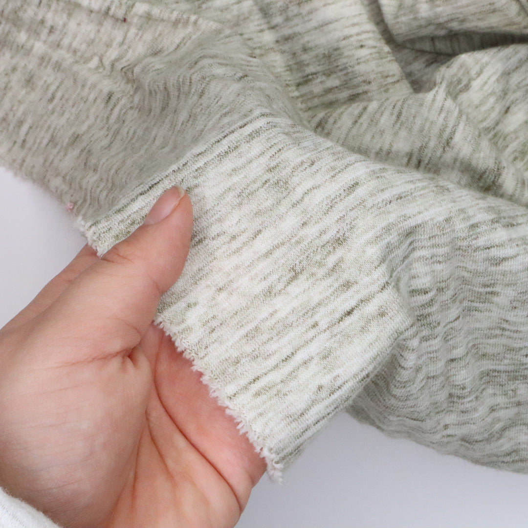 Barn Owl - Bamboo Cotton Spandex Knit - Green / Beige -  0.80M Bundle - FABCYCLE Deadstock and Sustainble Fabrics and Sewing Supplies (4635007123569)