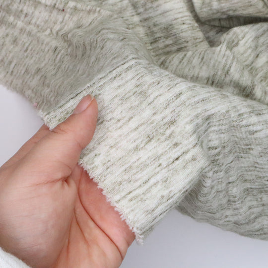 Barn Owl - Bamboo Cotton Spandex Knit - Green / Beige -  0.80M Bundle - FABCYCLE Deadstock and Sustainble Fabrics and Sewing Supplies (4635007123569)