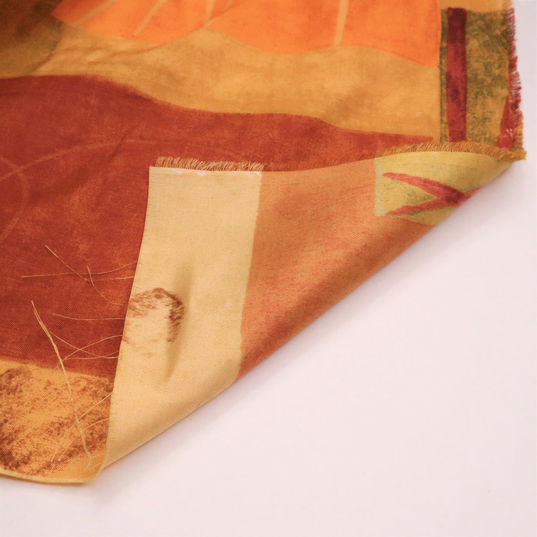 Sunset on the Farm - Polyester Woven - Red / Beige / Green - 1.50M Bundle - FABCYCLE Deadstock and Sustainble Fabrics and Sewing Supplies (4635003355249)