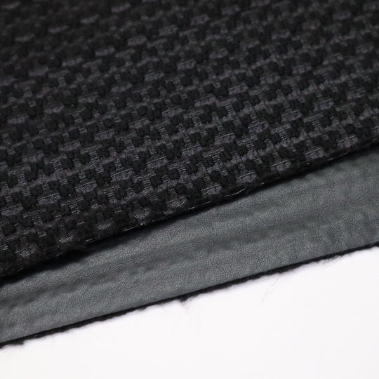 Studio Time - Polyester Woven / Faux Leather Backing - Black - 1/2 Meter - FABCYCLE Deadstock and Sustainble Fabrics and Sewing Supplies (4639026544753)