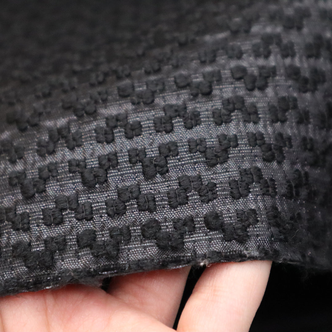 Studio Time - Polyester Woven / Faux Leather Backing - Black - 1/2 Meter - FABCYCLE Deadstock and Sustainble Fabrics and Sewing Supplies (4639026544753)