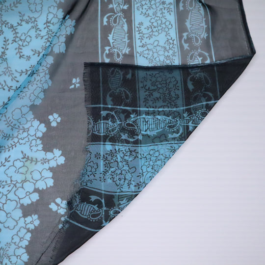 Floral Pond - Patterned Poly Woven - Blue/Black - 2.5M Bundle - FABCYCLE Deadstock and Sustainble Fabrics and Sewing Supplies (4649510633585)