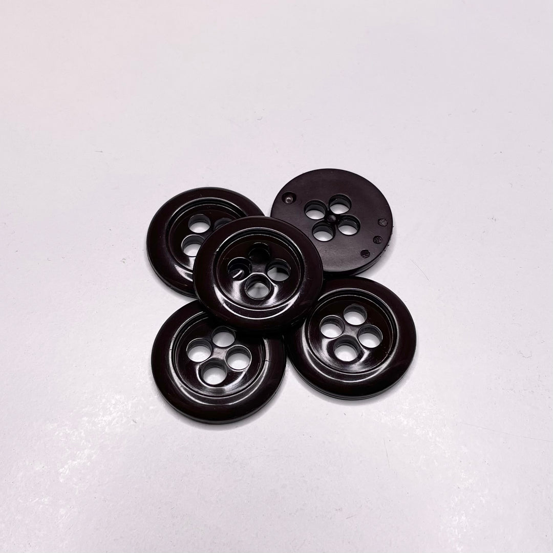 4 Hole Button - 27MM Plastic - Dark Brown - FABCYCLE Deadstock and Sustainble Fabrics and Sewing Supplies (6656398033009)
