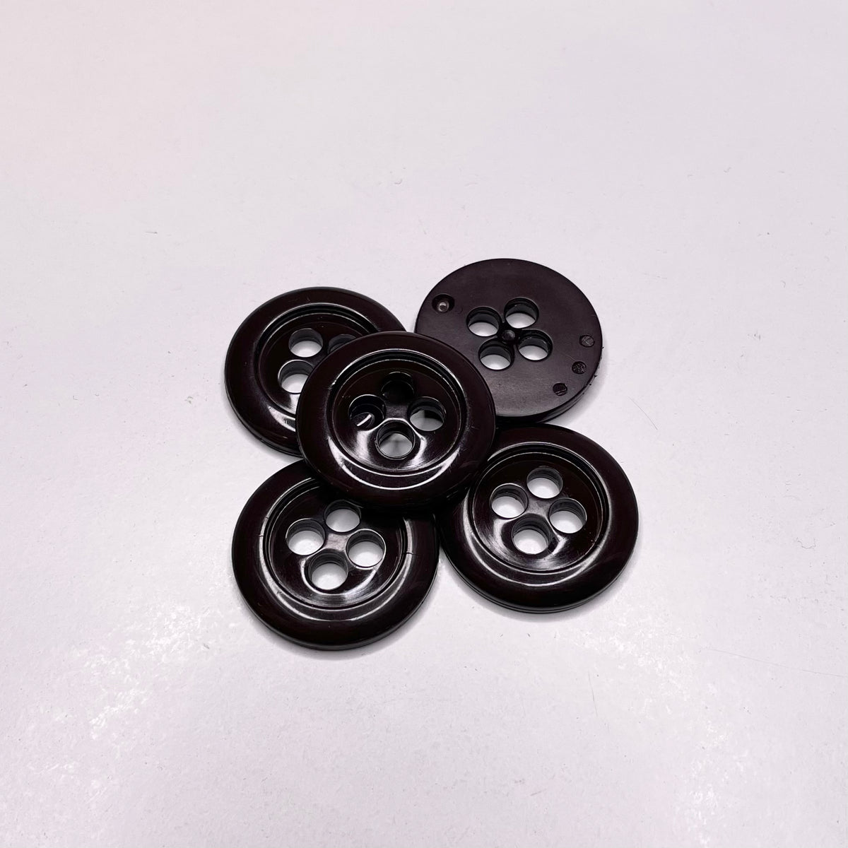 4 Hole Button - 27MM Plastic - Dark Brown - FABCYCLE Deadstock and Sustainble Fabrics and Sewing Supplies (6656398033009)
