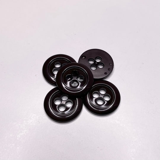 4 Hole Button - 27MM Plastic - Dark Brown - FABCYCLE Deadstock and Sustainble Fabrics and Sewing Supplies (6656398033009)
