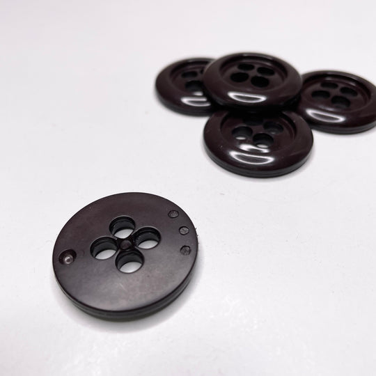 4 Hole Button - 27MM Plastic - Dark Brown - FABCYCLE Deadstock and Sustainble Fabrics and Sewing Supplies (6656398033009)