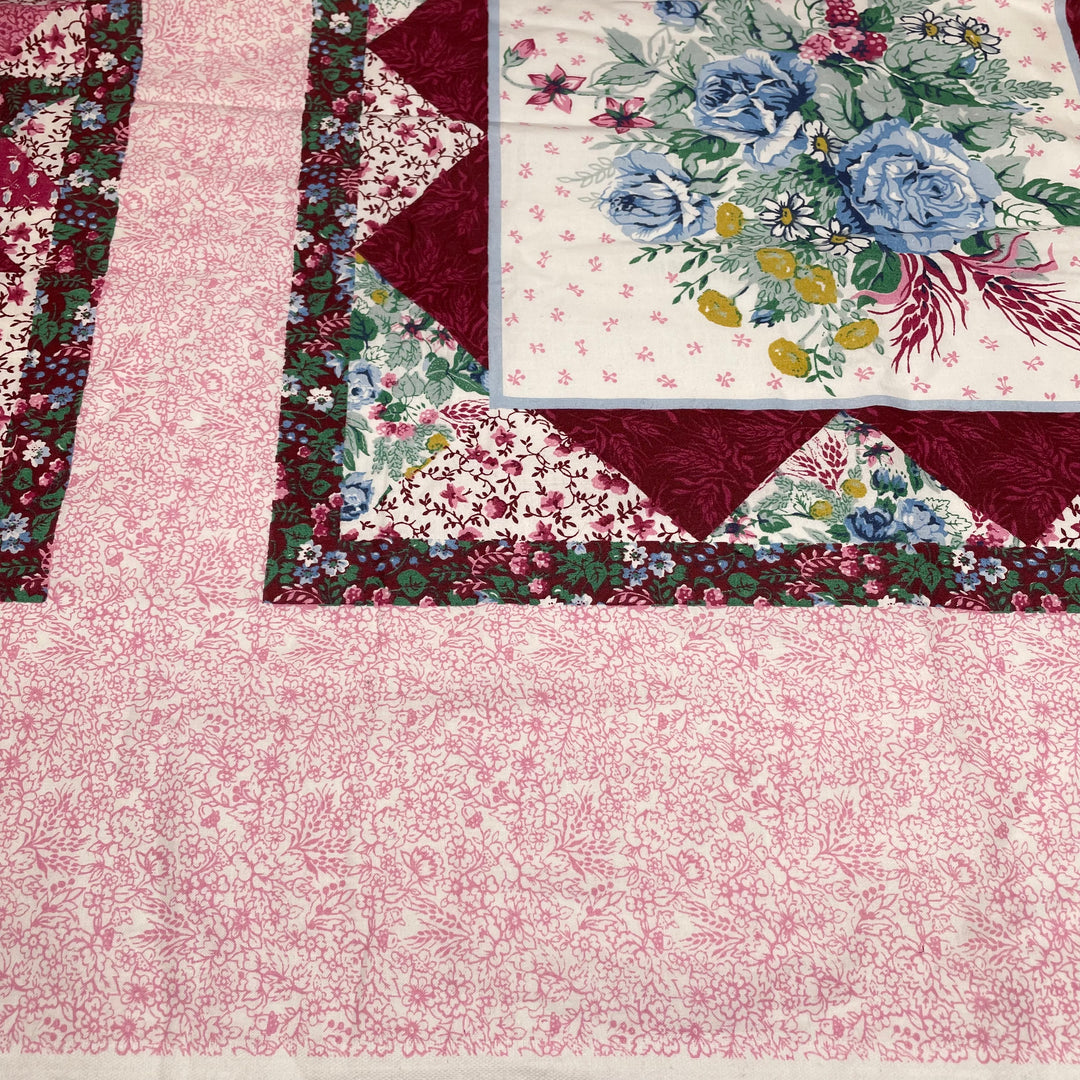 Faux Quilt - Cotton Woven - Pink Multi Floral Faux Quilt - 1M Bundle - FABCYCLE Deadstock and Sustainble Fabrics and Sewing Supplies (6666591010929)
