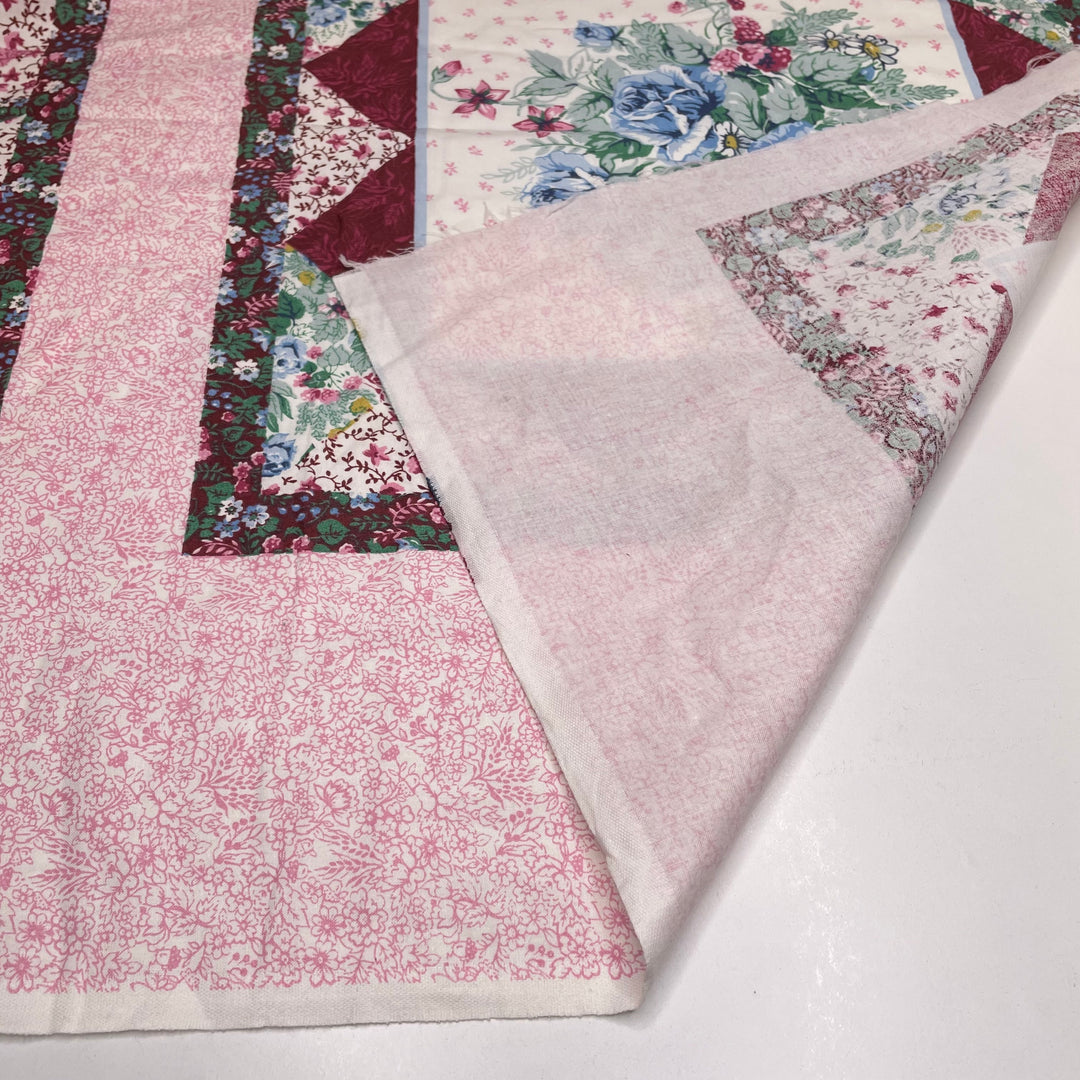Faux Quilt - Cotton Woven - Pink Multi Floral Faux Quilt - 1M Bundle - FABCYCLE Deadstock and Sustainble Fabrics and Sewing Supplies (6666591010929)
