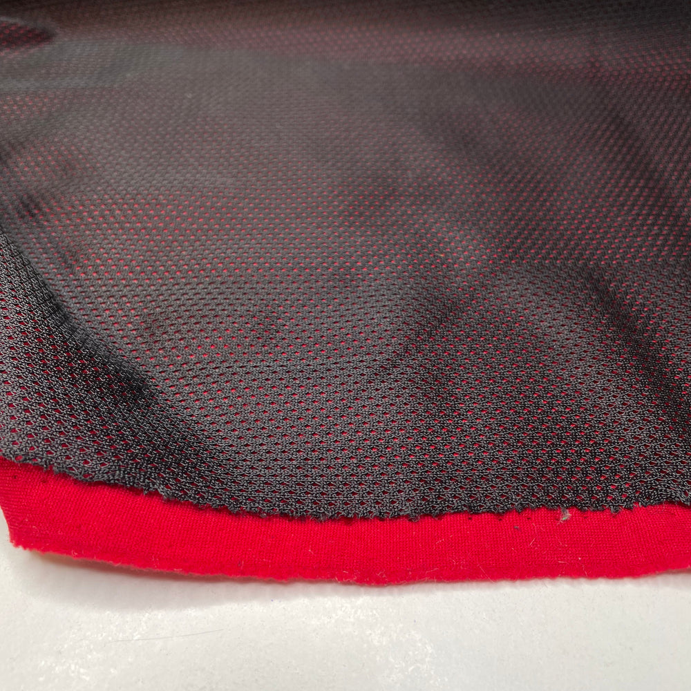 Tracksuit Reign - With Fleece Backing Poly Knit - Black/Red - 1/2 Meter - FABCYCLE Deadstock and Sustainble Fabrics and Sewing Supplies (6672811917425)