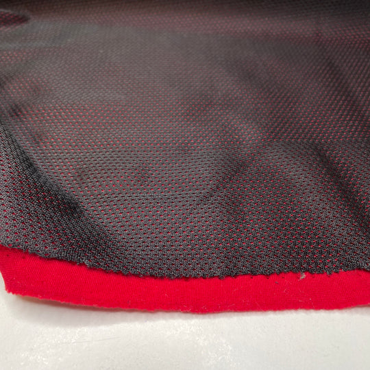 Tracksuit Reign - With Fleece Backing Poly Knit - Black/Red - 1/2 Meter - FABCYCLE Deadstock and Sustainble Fabrics and Sewing Supplies (6672811917425)
