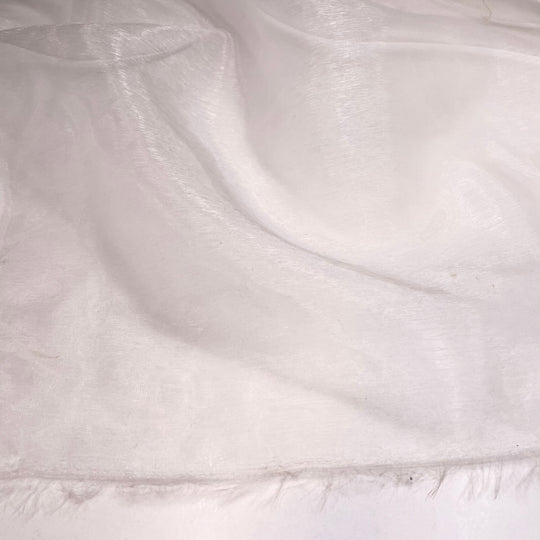 Angel Wings - Organza Poly Woven - White - 1/2 Meter - FABCYCLE Deadstock and Sustainble Fabrics and Sewing Supplies (6674359910513)