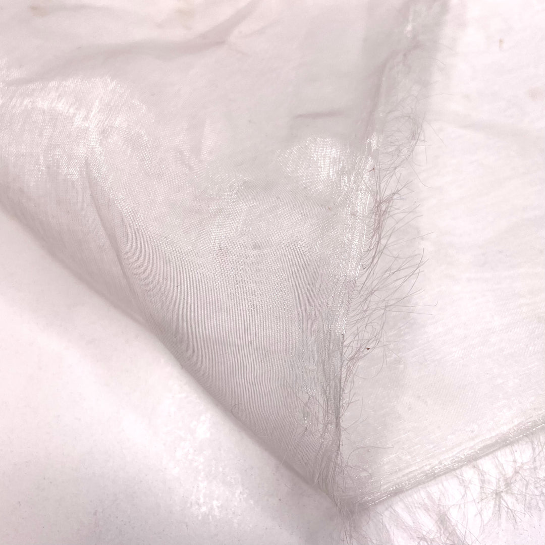 Angel Wings - Organza Poly Woven - White - 1/2 Meter - FABCYCLE Deadstock and Sustainble Fabrics and Sewing Supplies (6674359910513)