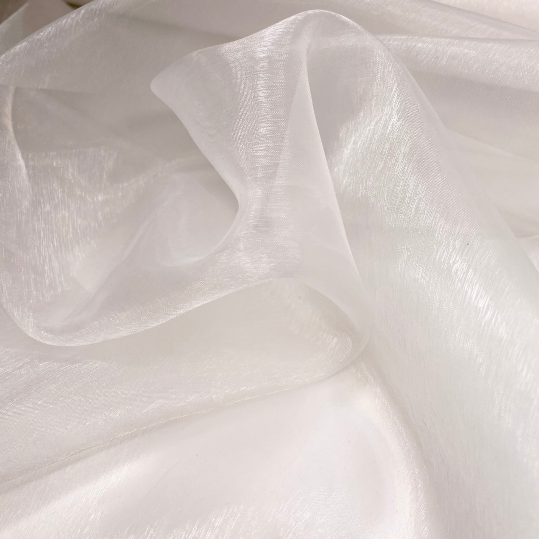 Angel Wings - Organza Poly Woven - White - 1/2 Meter - FABCYCLE Deadstock and Sustainble Fabrics and Sewing Supplies (6674359910513)