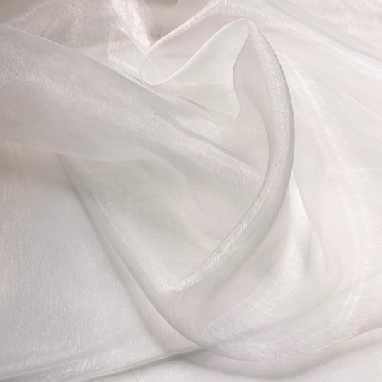 Angel Wings - Organza Poly Woven - White - 1/2 Meter - FABCYCLE Deadstock and Sustainble Fabrics and Sewing Supplies (6674359910513)