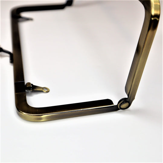 Metal Purse Frame - Small Half Rectangle - Brass - FABCYCLE Deadstock and Sustainble Fabrics and Sewing Supplies (6584107827313)