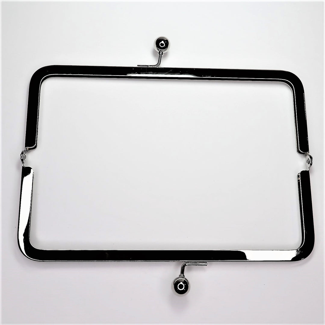 Metal Purse Frame - Large Half Rectangle - Silver - FABCYCLE Deadstock and Sustainble Fabrics and Sewing Supplies (6584110809201)