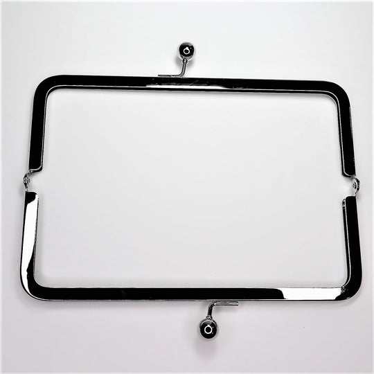 Metal Purse Frame - Large Half Rectangle - Silver - FABCYCLE Deadstock and Sustainble Fabrics and Sewing Supplies (6584110809201)