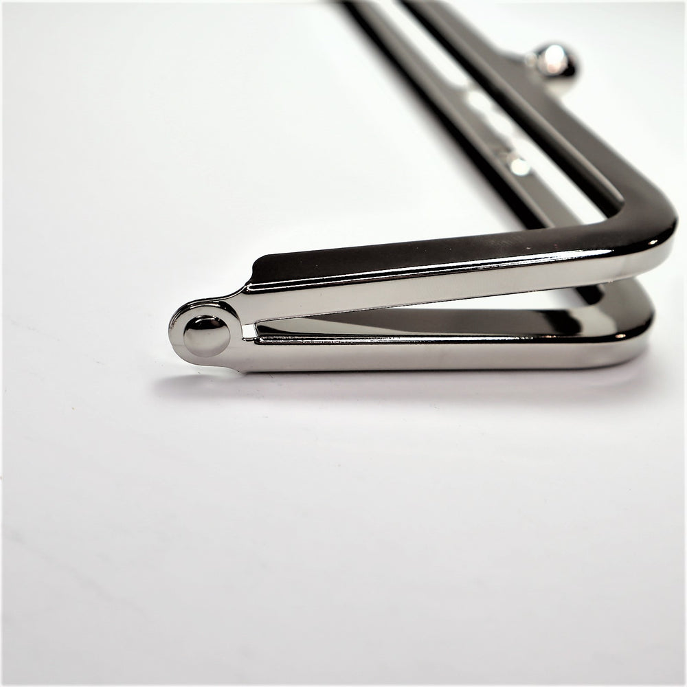 Metal Purse Frame - Large Half Rectangle - Silver - FABCYCLE Deadstock and Sustainble Fabrics and Sewing Supplies (6584110809201)