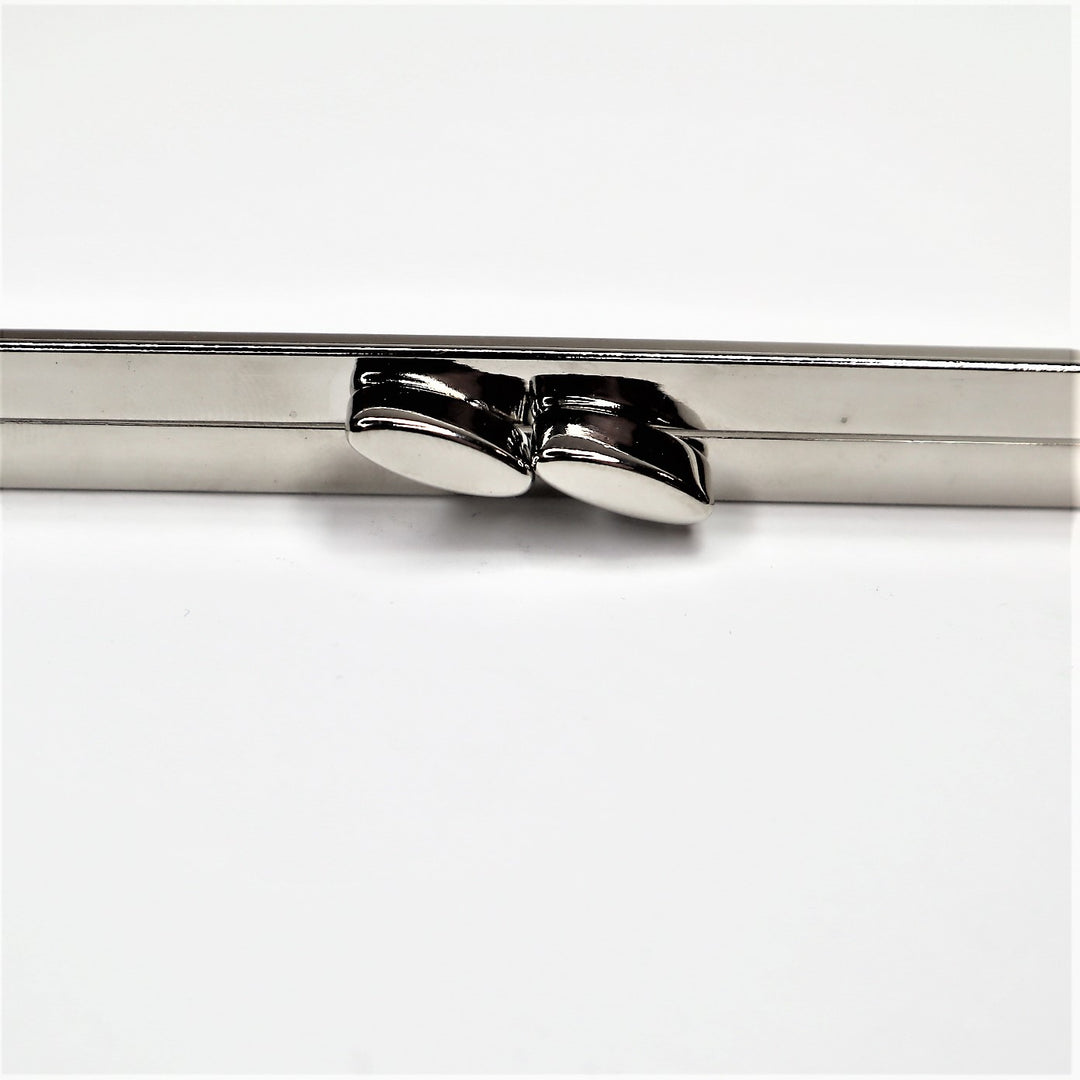 Metal Purse Frame - Half Rectangle - Silver - FABCYCLE Deadstock and Sustainble Fabrics and Sewing Supplies (6584112152689)